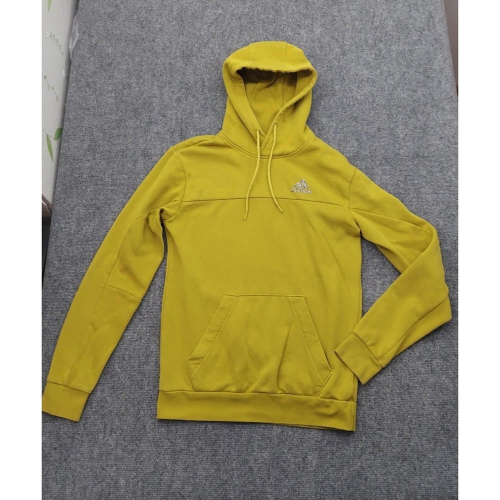 Adidas Hoodie Mens Small‎ Green Pullover Fleece Kangaroo Pocket Athletic